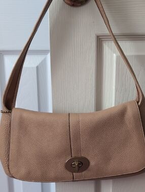 Coach Pebbled Shoulder Bag in Light Brown